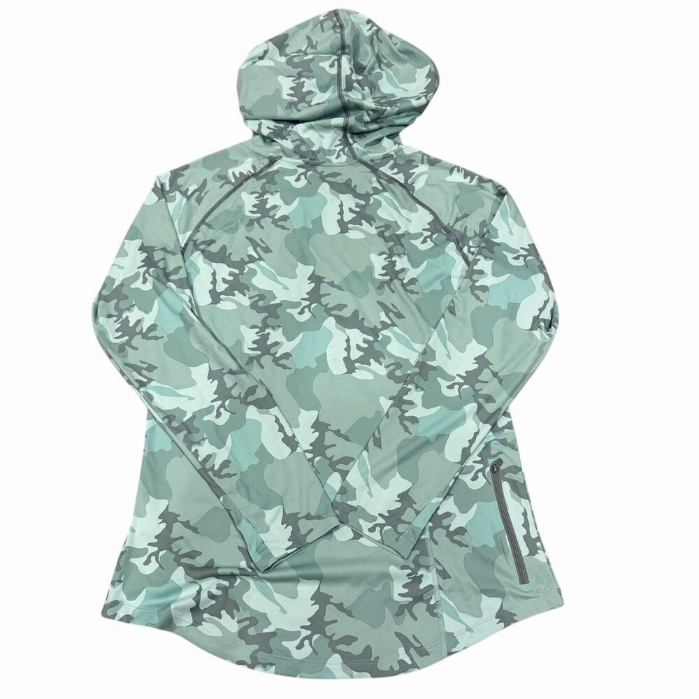 Patagonia Tropic Comfort Hoody Green Camo Long Sleeve Pullover Women Large 52085